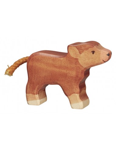 Veau Highland petit - animaux de la ferme - figurine en bois HOLZTIGER