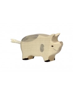 Porcelet tacheté - animaux de la ferme - figurine en bois...