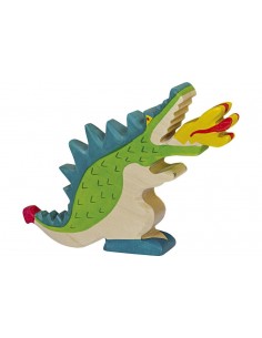 Dragon vert - contes et chevaliers - figurine en bois...
