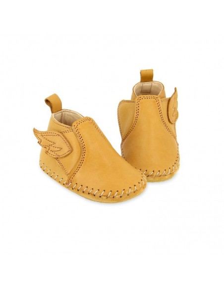 Chaussons cuir enfant Bomok aile oxi avec semelle antidérapante EZPZ EASY PEASY