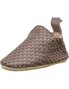 Chaussons cuir Blublu Pixel écorce/cuivre avec semelle...