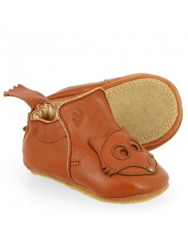 Chaussons cuir Blublu Fox chataigne avec...