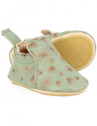 Chaussons cuir Blublu Panpan amande/or avec...