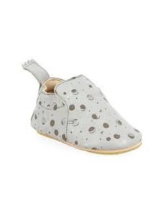 Chaussons cuir Blublu Eclipse plume/silver avec semelle...