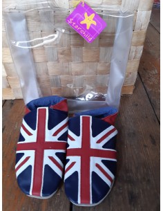 Chaussons cuir enfant Union Jack Navy STARCHILD 2