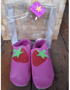 Chaussons cuir enfant Strawberry Pink STARCHILD 2