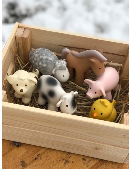 Mon premier animal de la ferme en caoutchouc naturel - TIKIRI 0+