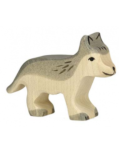 Loup petit - animaux de la forêt - figurine en bois...