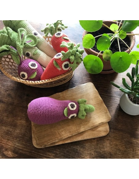 Hochet Ernestine l'Aubergine - MYUM 0+