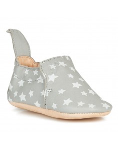 Chaussons cuir bébé Blumoo - Nuit plume / blanc - EASY PEASY