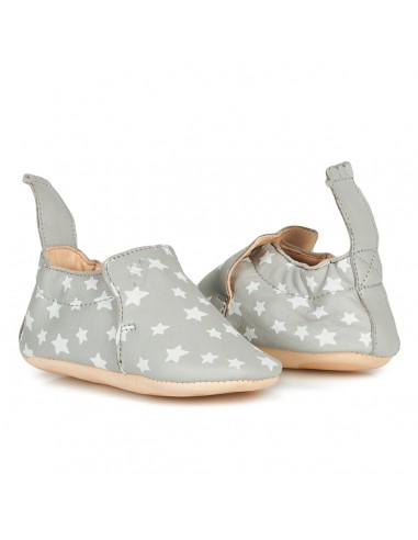 Chaussons cuir bébé Blumoo - Nuit plume / blanc...