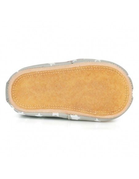 Chaussons cuir Blublu Etoiles avec semelle antidérapante - EASY PEASY