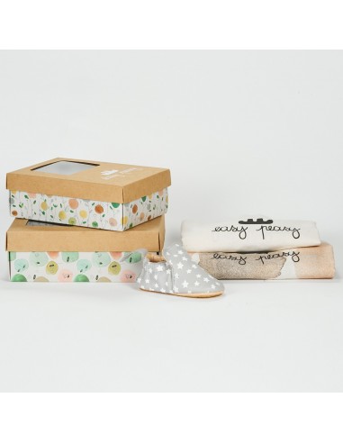 Chaussons cuir Blublu Etoiles avec semelle...