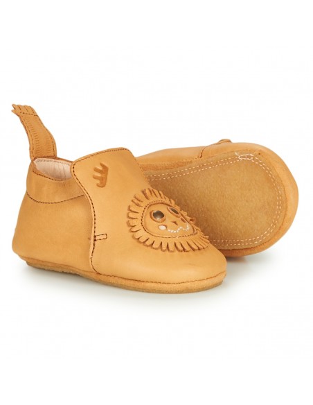Chaussons cuir Blublu Lion oxi avec semelle antidérapante - EASY PEASY