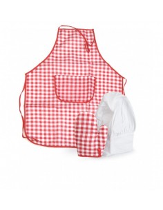 Tablier, manique et toque vichy rouge - EGMONT TOYS 2+