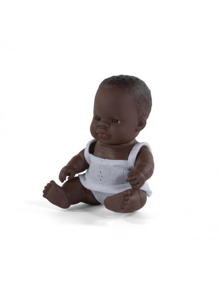 Poupée Bébé sexuée Africain.e 21cm - MINILAND 10M+