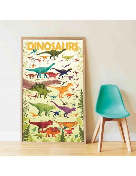 Poster dinosaures + 32 stickers DINOSAURES (5-12 ans) - POPPIK
