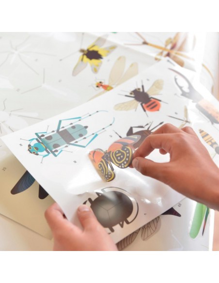 Poster Pédagogique + 44 stickers INSECTES (6-12 ans) - POPPIK