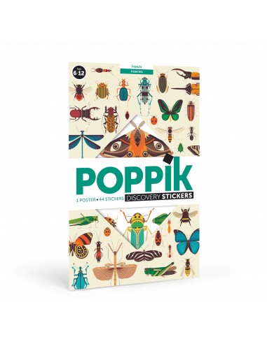 Poster éducatif + 44 stickers - INSECTES - POPPIK 6+