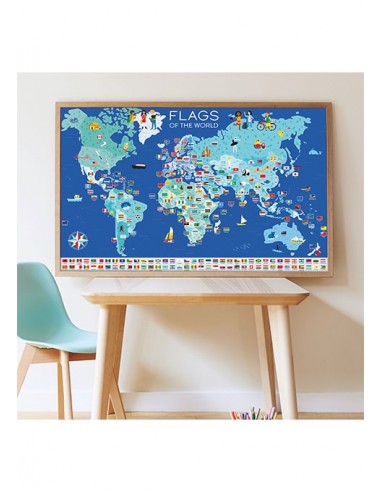 Poster pédagogique + 200 stickers DRAPEAUX DU...