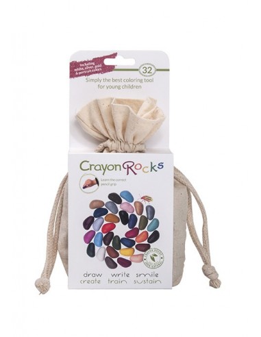 Crayons de cire naturelle 32 couleurs - CRAYON ROCKS 3+