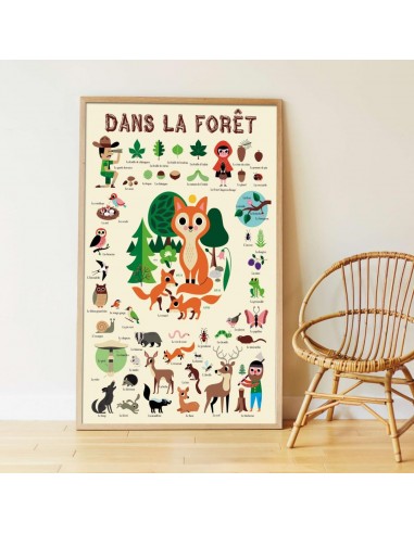 Poster pédagogique + 60 stickers DANS LA FORÊT...