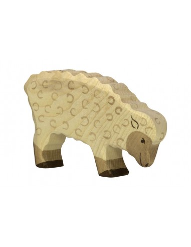 Mouton mangeant - animaux de la ferme - figurine en bois HOLZTIGER