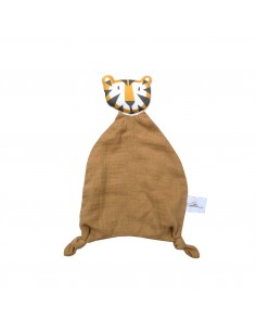 Doudou Tigre en double gaze de coton camel - CAROTTE &... 2