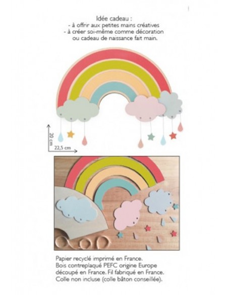 Mon arc-en-ciel en bois multicolore à fabriquer - LES CAHIERS DE CONSTANCE 6+