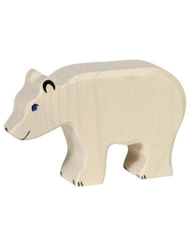 Ours polaire mangeant - animaux de la mer - figurine en bois HOLZTIGER