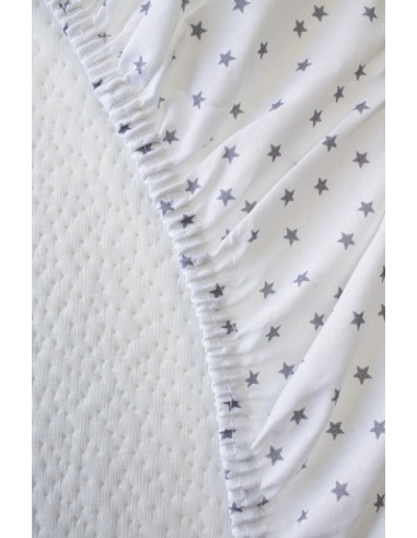 Drap housse COTON BIO motifs Etoiles - pour lit...