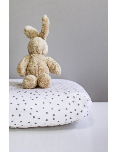 Drap housse COTON BIO motifs Etoiles - pour lit bébé - KADOLIS