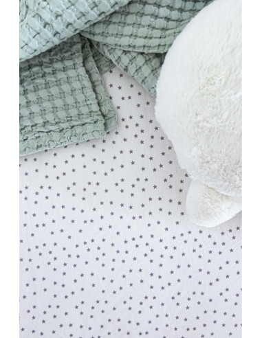 Drap housse COTON BIO motifs Etoiles - pour lit...