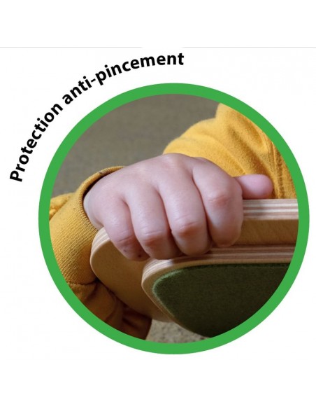 Planche d'équilibre Classique en bois avec feutrage et bord étagé - WE ROCK!