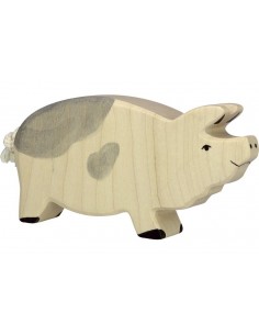Truie tacheté - animaux de la ferme - figurine en bois...