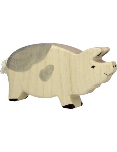 Truie tacheté - animaux de la ferme - figurine en bois HOLZTIGER