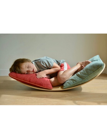 Planche d'équilibre Classique en bois avec feutrage et bord étagé - WE ROCK!