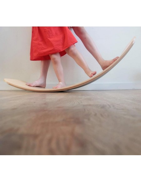 Planche d'équilibre Classique en bois avec feutrage et bord étagé - WE ROCK!