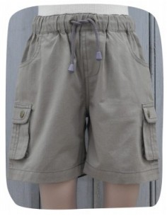 Short gris taupe coton bio - La queue du chat