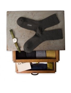 Chaussettes adulte à côtes cachemire et laine - Chamois -... 2