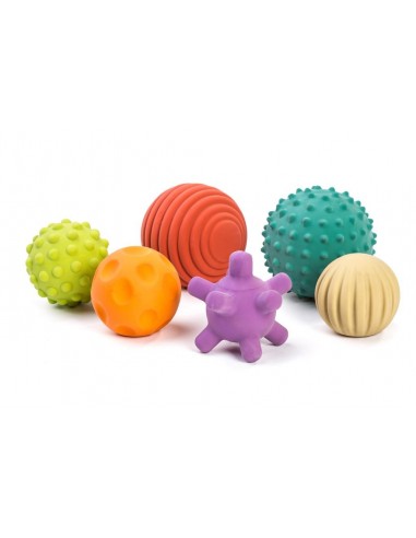 Balles sensorielles en caoutchouc 6 pièces -...