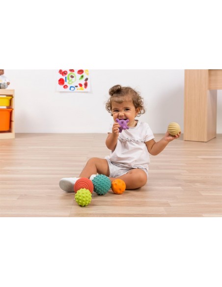 Balles sensorielles en caoutchouc 6 pièces - MINILAND 0+
