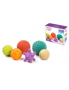 Balles sensorielles en caoutchouc 6 pièces - MINILAND 0+