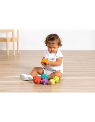 Balles sensorielles en caoutchouc 6 pièces -...