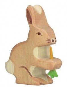 Lapin avec carotte - animaux de la forêt - figurine en...