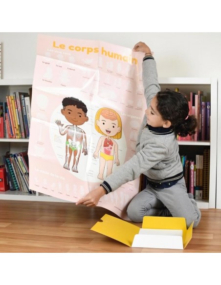 Poster pédagogique + 49 stickers LE CORPS HUMAIN (4-7 ans)- POPPIK
