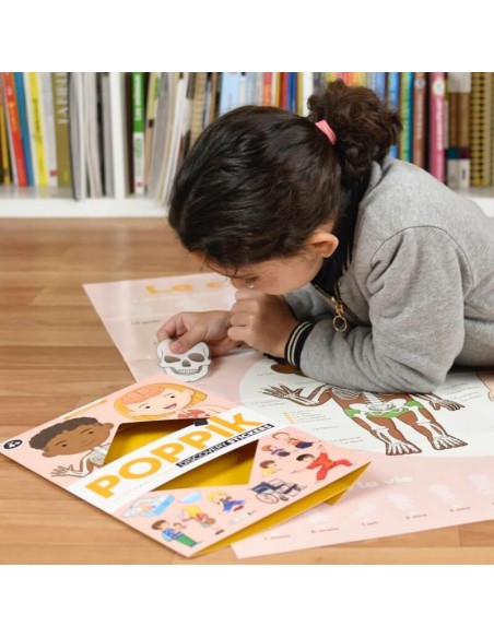 Poster pédagogique + 49 stickers LE CORPS HUMAIN (4-7 ans)- POPPIK