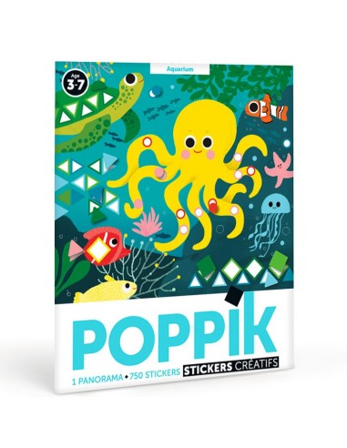 Poster créatif + 750 stickers - AQUARIUM - POPPIK 3+