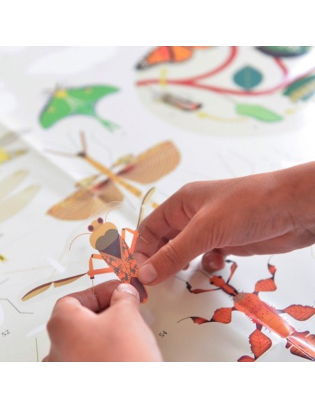 Poster Pédagogique + 44 stickers INSECTES (6-12 ans) - POPPIK