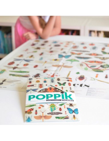 Poster Pédagogique + 44 stickers INSECTES (6-12...